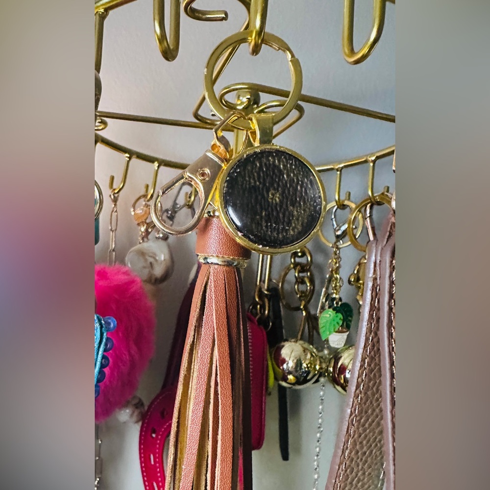 Brown and Gold Tassel Keychain